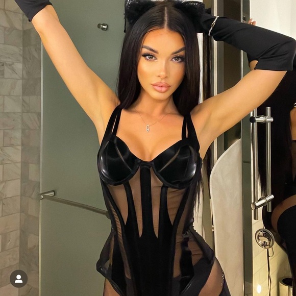 SOLD Mugler lace up mesh illusion panel Corset bustier tank top size 38 medium - Picture 14 of 16